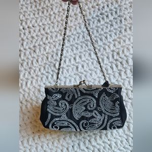 Mini Valerie Steven's Beaded Black Evening Bag